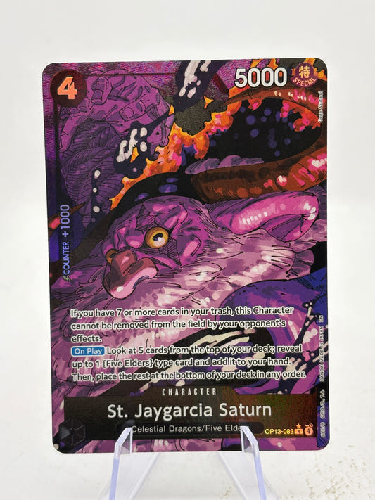 One Piece TCG OP13 - St. Jaygarcia Saturn OP13-083 R* Alt Art NM