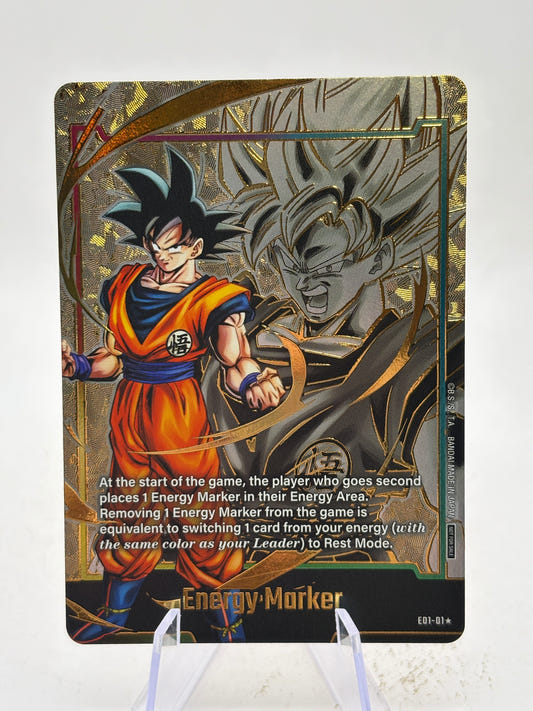 Dragon Ball Super Fusion World Energy Marker Goku E01-01 Alt Art NM