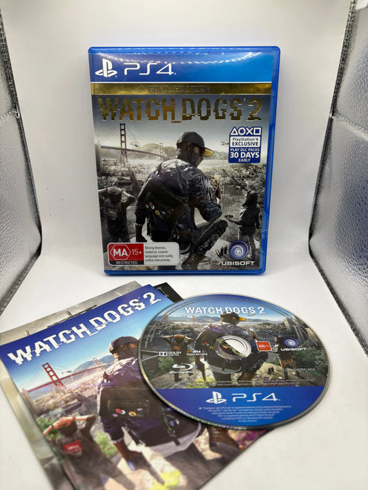 Sony Playstation 4 Watch Dogs 2 Gold Edition with Manuals FRENLY BRICKS - Open 7 Days