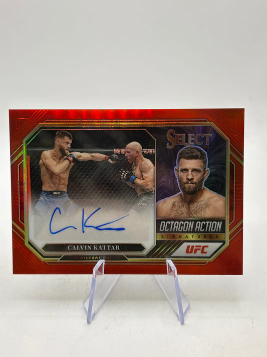 2023 Panini Select UFC #OA-CKT Calvin Kattar Octagon Action Auto /99 Red