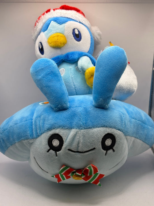 Pokémon Center Christmas Piplup Mantyke Plush Excellent JAPAN product image