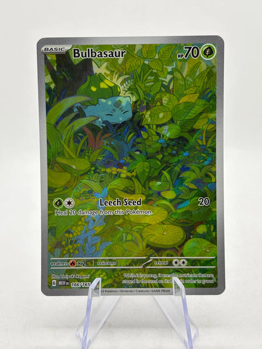 Pokemon TCG 151 MEW - Bulbasaur 166/165 Illustration Rare LP FRENLY BRICKS - Open 7 Days