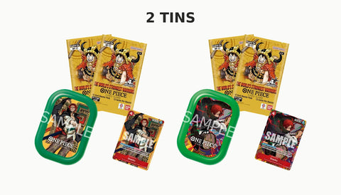One Piece Card Game Mini Tin TS-03 Shanks art set: Shanks Tin 1 and Shanks Tin 2