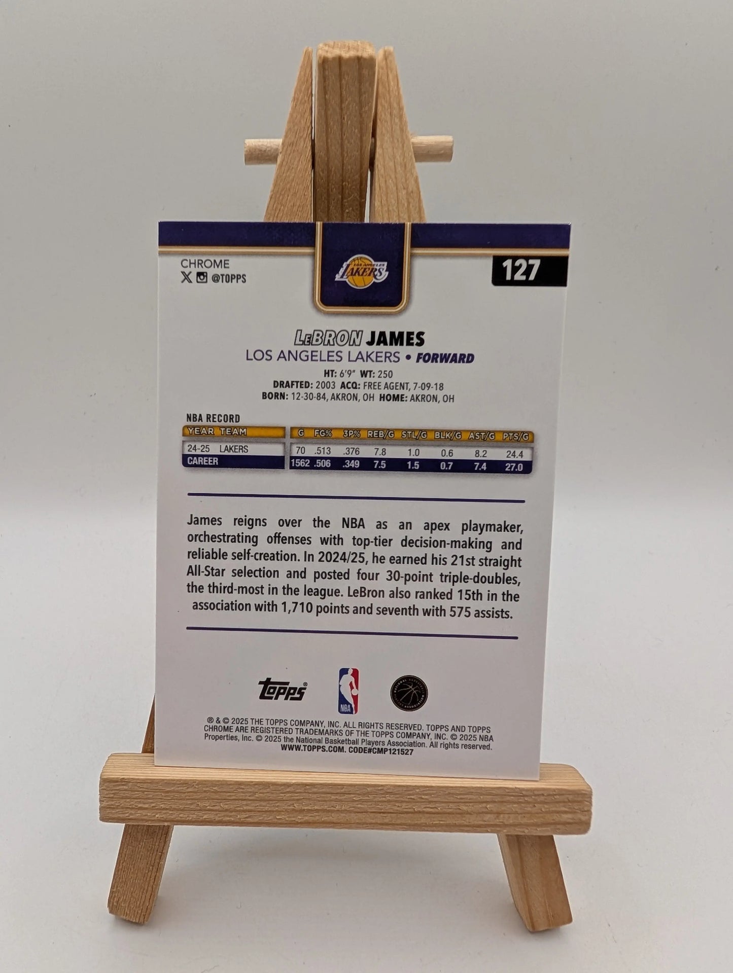 2025-26 Topps Chrome - LeBron James #127 Aqua Refractor /199 FRENLY BRICKS - Open 7 Days
