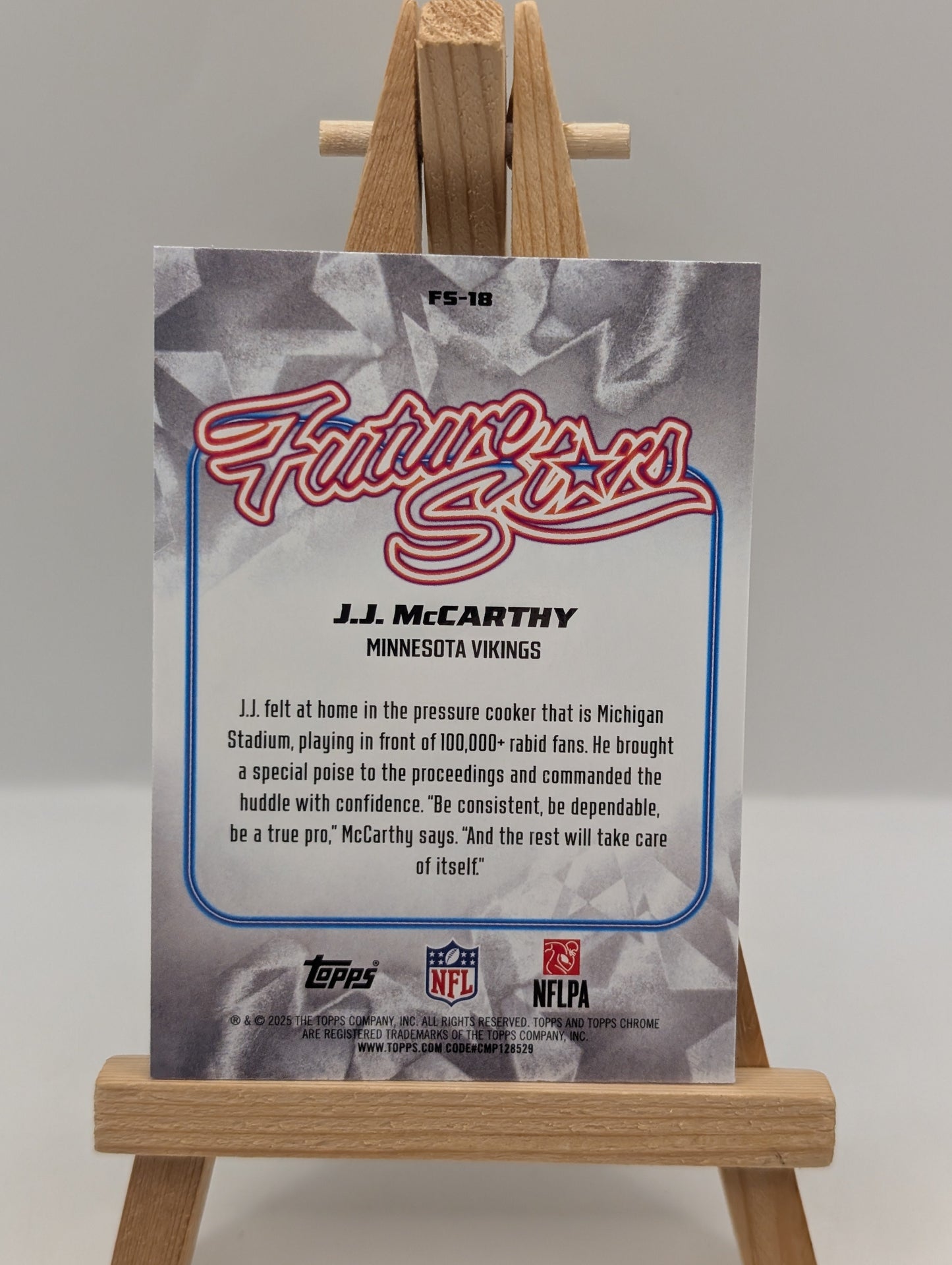 2025 Topps Chrome Football JJ J.J. McCarthy FS-18 Future Stars Refractor /199 FRENLY BRICKS - Open 7 Days