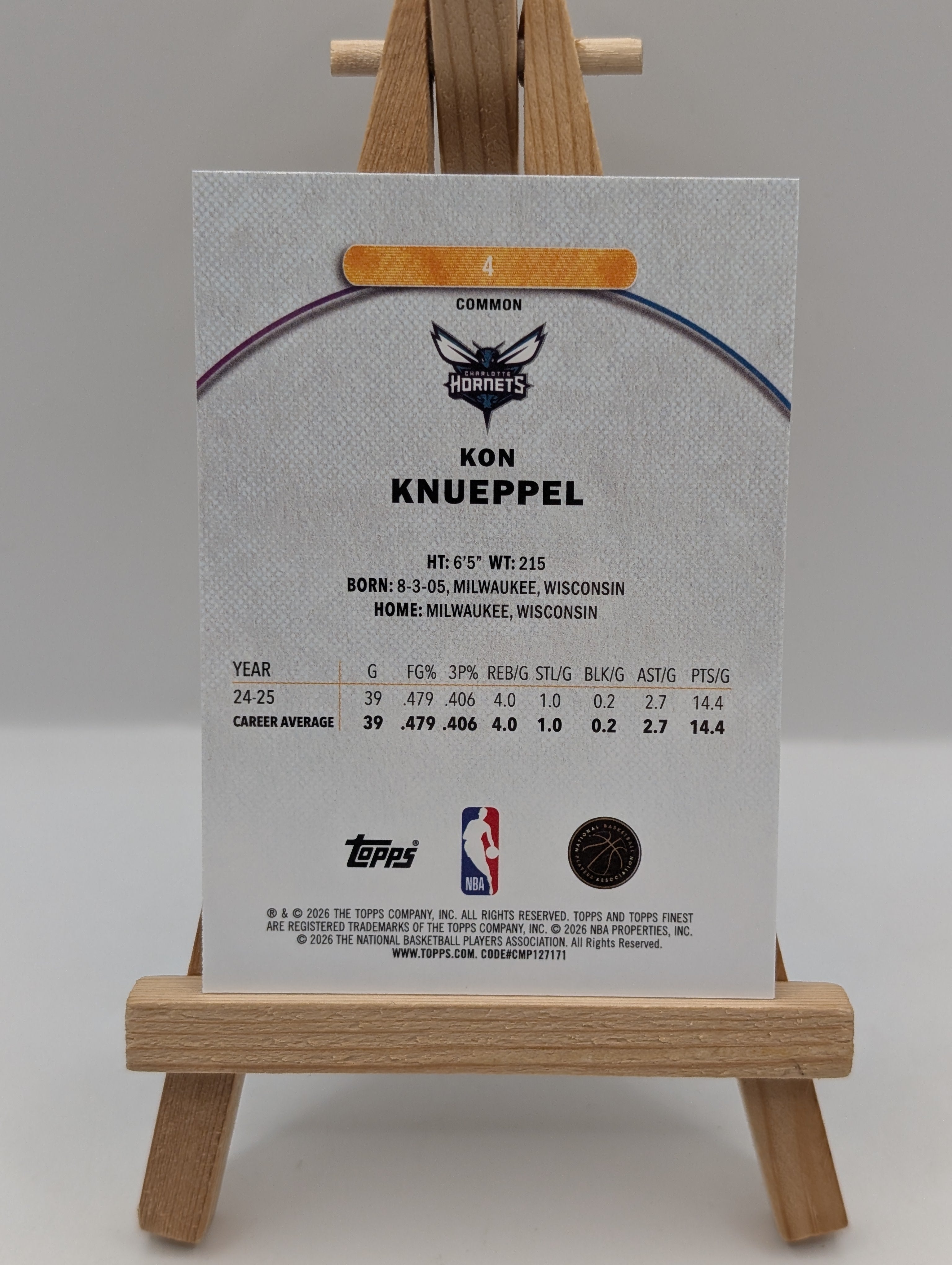 2025-26 Topps Finest - Common Kon Knueppel #4 Oil Spill Refractor (RC) FRENLY BRICKS - Open 7 Days