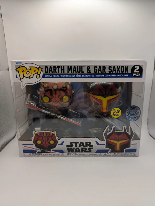 Funko POP Darth Maul & GAR Saxon Glow Dark 2 Pack FRENLY BRICKS - Open 7 Days