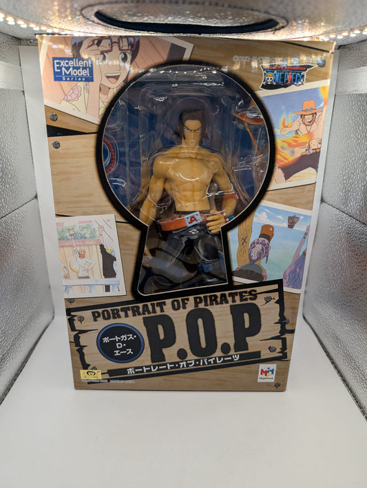 One Piece First Edition Pop Portgas D. Ace Figure MEGAHOUSE FRENLY BRICKS - Open 7 Days