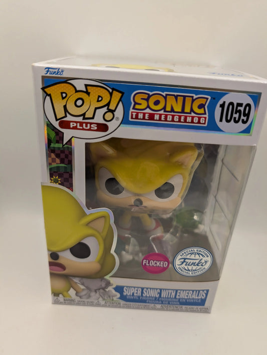 Funko Pop Sonic The Hedgehog - Super Sonic with Emeralds (Flocked) #1059 FRENLY BRICKS - Open 7 Days