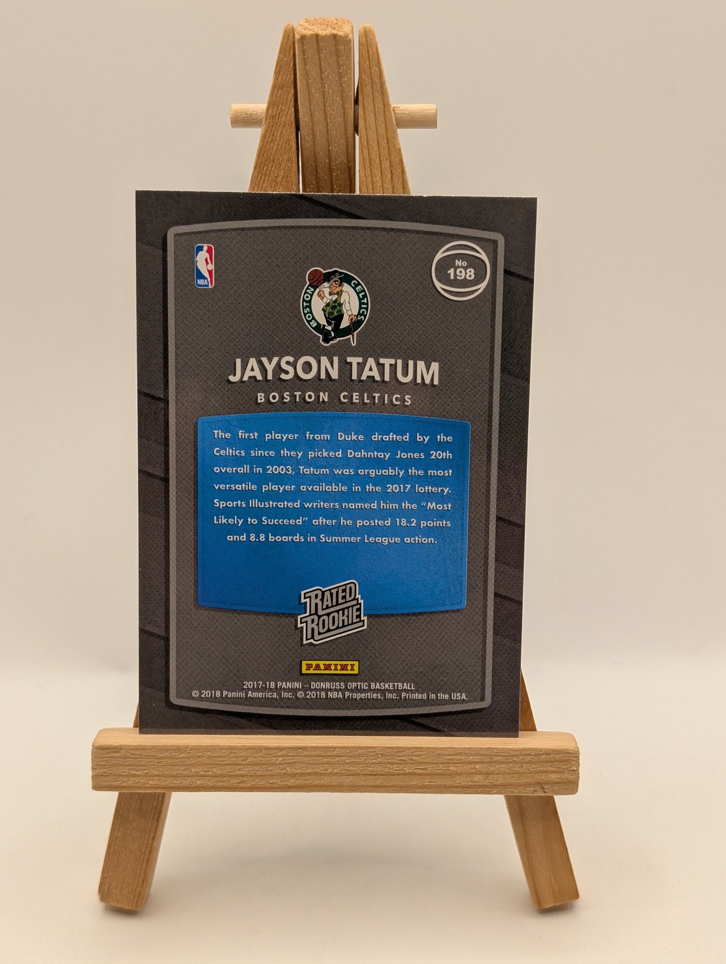 2017-18 PANINI DONRUSS OPTIC JAYSON TATUM RATED ROOKIE #198 RC BOSTON CELTICS FRENLY BRICKS - Open 7 Days