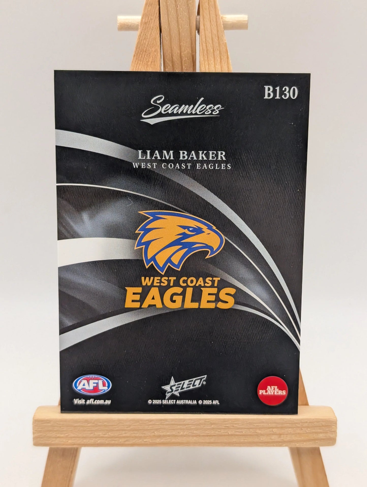 2025 AFL Select Seamless Black Liam Baker /40 West Coast FRENLY BRICKS - Open 7 Days