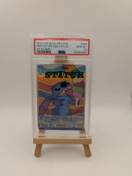 PSA 10 Weiss Schwarz Blau Disney Stitch DSY 01B-043 Jp Prototype Disney Stamp Sp FRENLY BRICKS - Open 7 Days