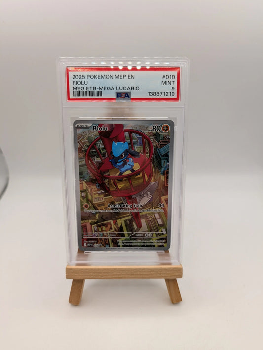 2025 POKEMON MEP EN-ME BLACK STAR PROMO #010 RIOLU PSA 9 FRENLY BRICKS - Open 7 Days