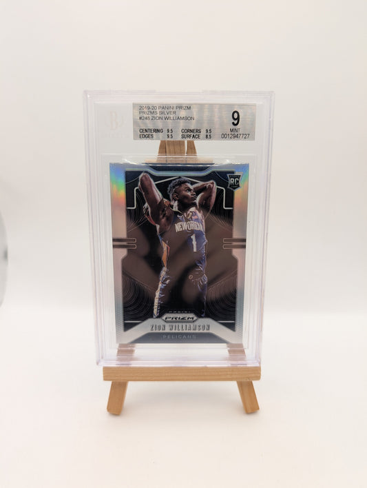 2019-20 ZION WILLIAMSON PANINI SILVER PRIZM ROOKIE TRUE GEM MINT BGS 9 FRENLY BRICKS - Open 7 Days