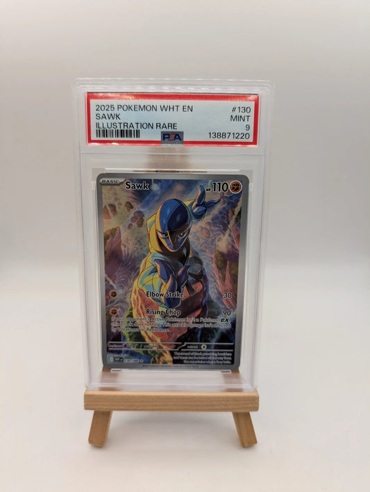Sawk - 2025 Pokemon White Flare Illustration RARE #130 PSA 9 Pokemon TCG FRENLY BRICKS - Open 7 Days