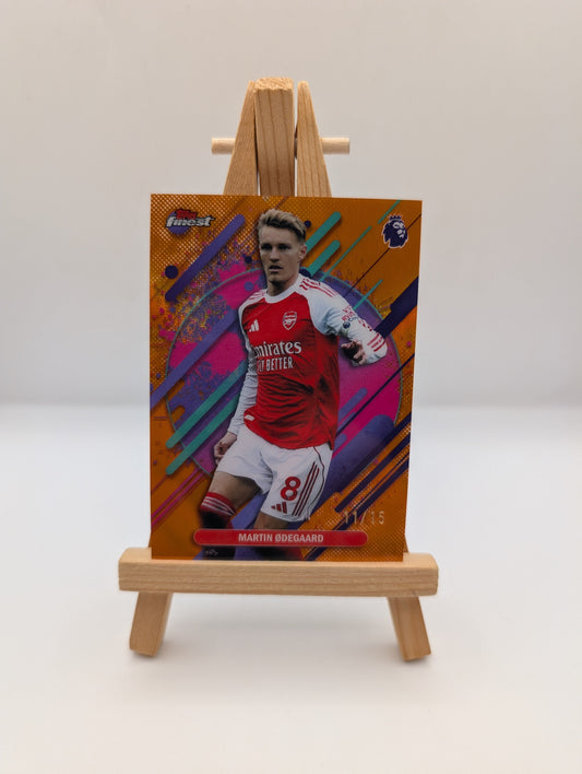 2025-26 TOPPS FINEST PREMIER MARTIN ODEGAARD RARE Orange Refractor /15 FRENLY BRICKS - Open 7 Days