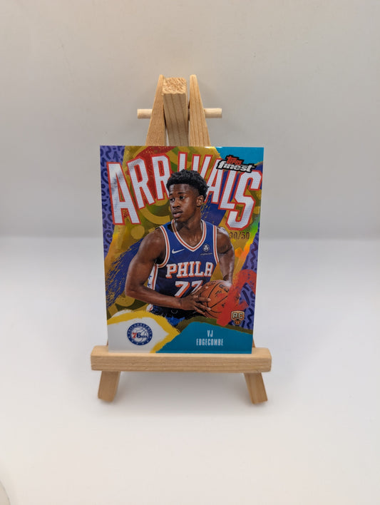 2025-26 Topps Finest VJ Edgecombe Arrivals RC Gold Refractor Rookie #/50 76ers FRENLY BRICKS - Open 7 Days