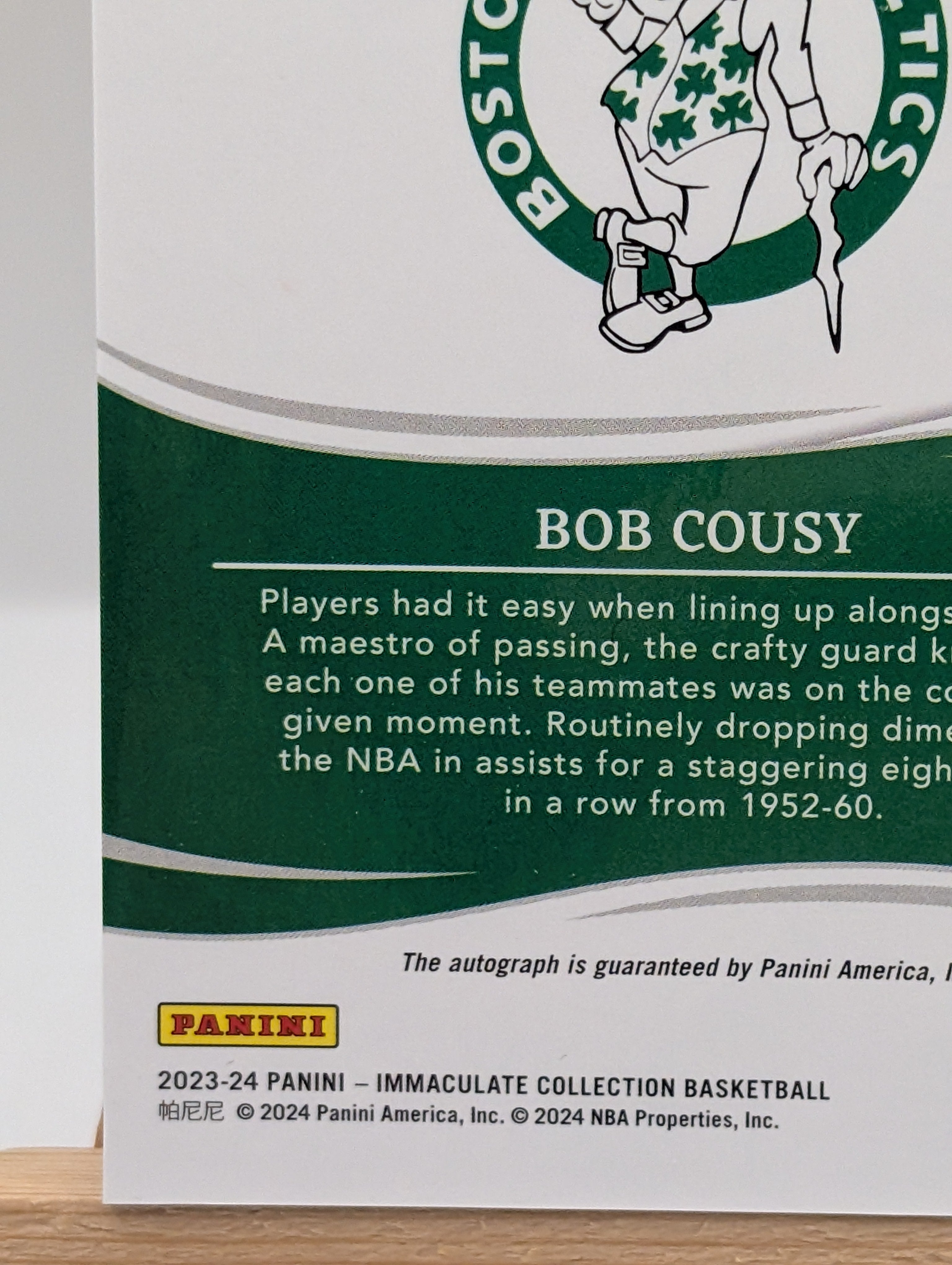 2023-24 Panini Immaculate Bob Cousy Heralded Signatures Auto #/35 Celtics FRENLY BRICKS - Open 7 Days