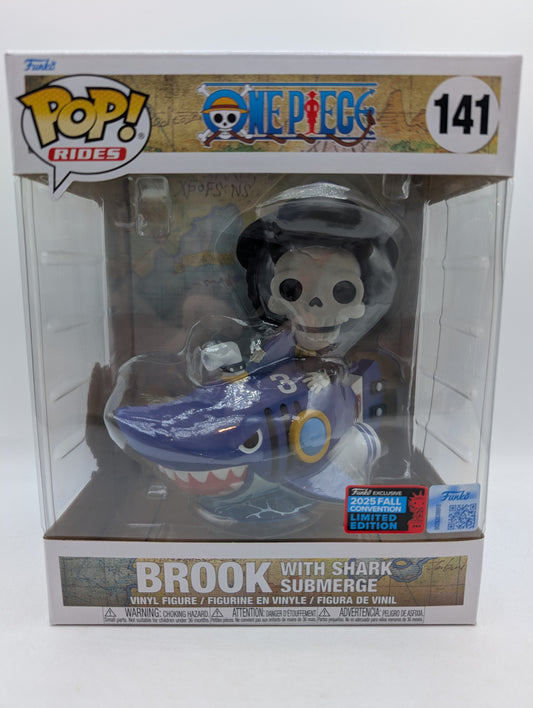 Funko POP! RIDES One Piece Brook with Shark Submerge 2025 Fall Con