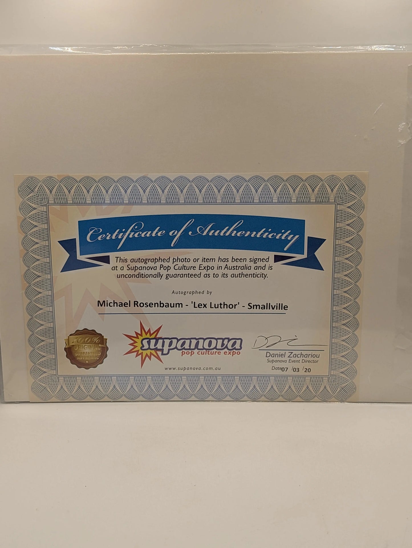 MICHAEL ROSENBAUM Signed SMALLVILLE Lex Luthor Authentic Auto Supanova FRENLY BRICKS - Open 7 Days