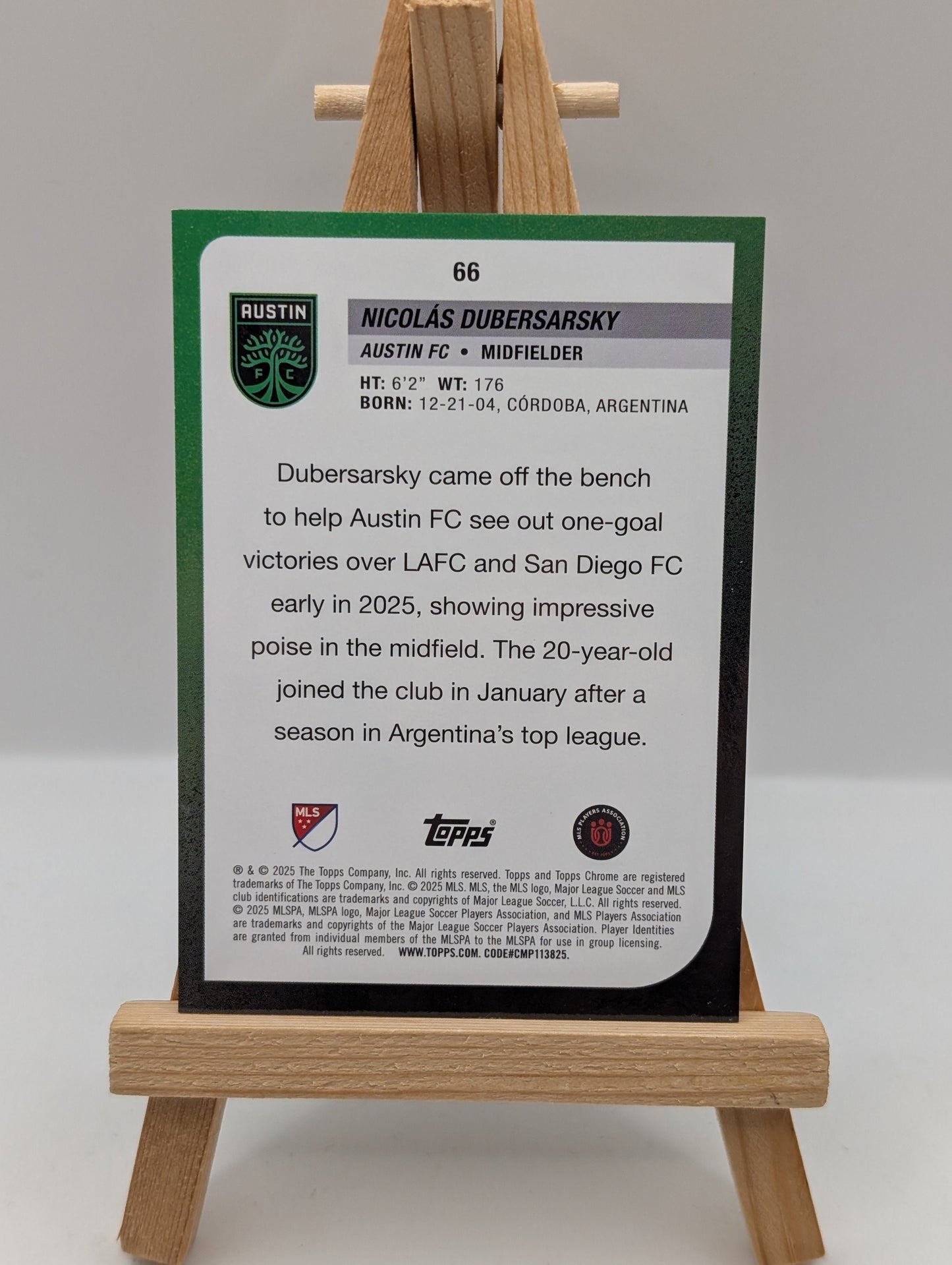 2025 Topps Chrome MLS Nicolas Dubersarsky AUTO RC Red Wave /5 Rookie Austin FRENLY BRICKS - Open 7 Days