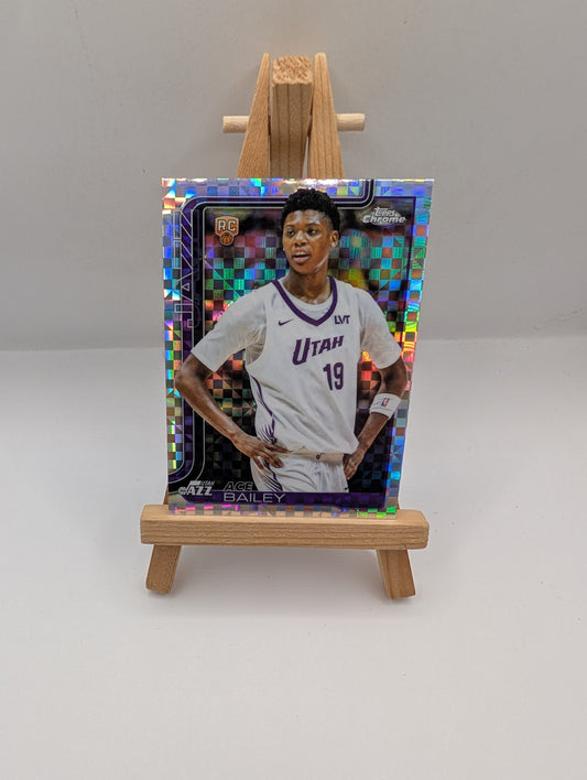Topps Chrome Ace Bailey Rookie X-Fractor Utah Jazz Card #255 2025-26 FRENLY BRICKS - Open 7 Days