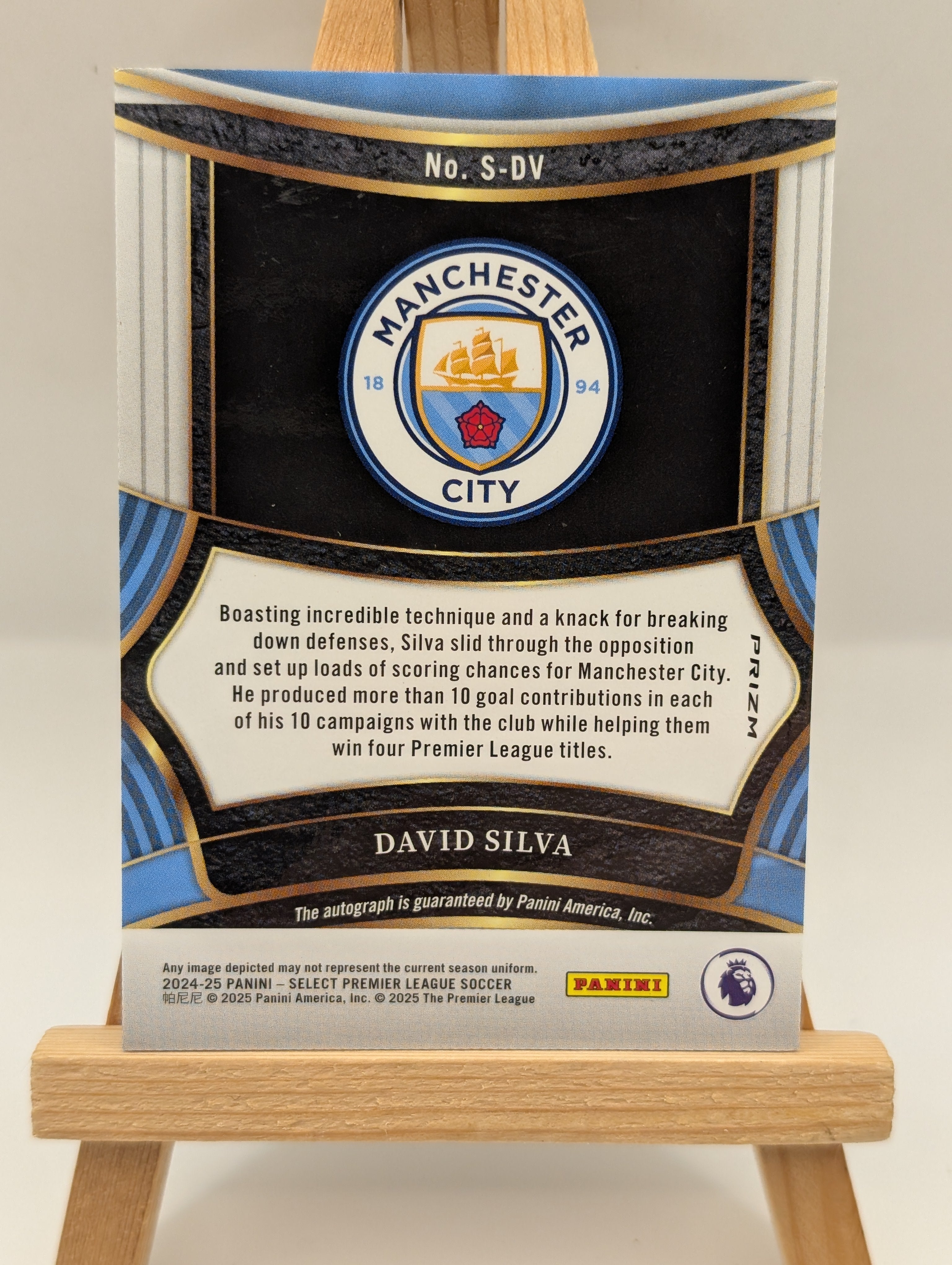 David Silva 2024-25 Panini Select Premier League Signatures Red Auto #S-DV -8u FRENLY BRICKS - Open 7 Days