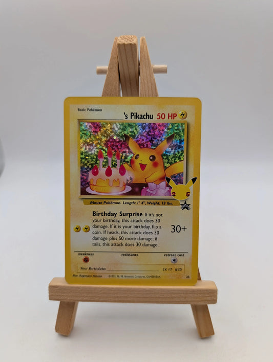 Pokemon Card Birthday Pikachu #24 Celebrations Classic Collection 25th Promo FRENLY BRICKS - Open 7 Days