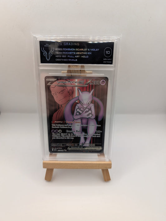 Pokemon Team Rocket’s Mewtwo ex 213/182 TCG 10 Destined Rivals Full Art FRENLY BRICKS - Open 7 Days
