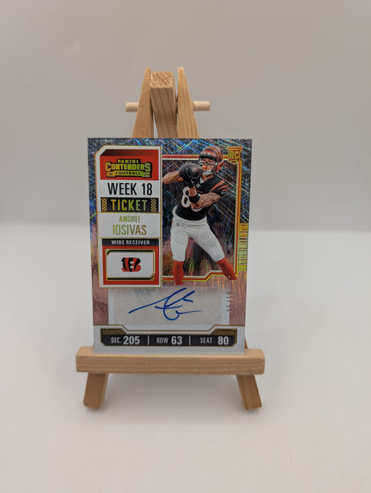 2023 Panini Contenders - Rookie Ticket Andrei Iosivas #217 (AU, RC) /18 FRENLY BRICKS - Open 7 Days