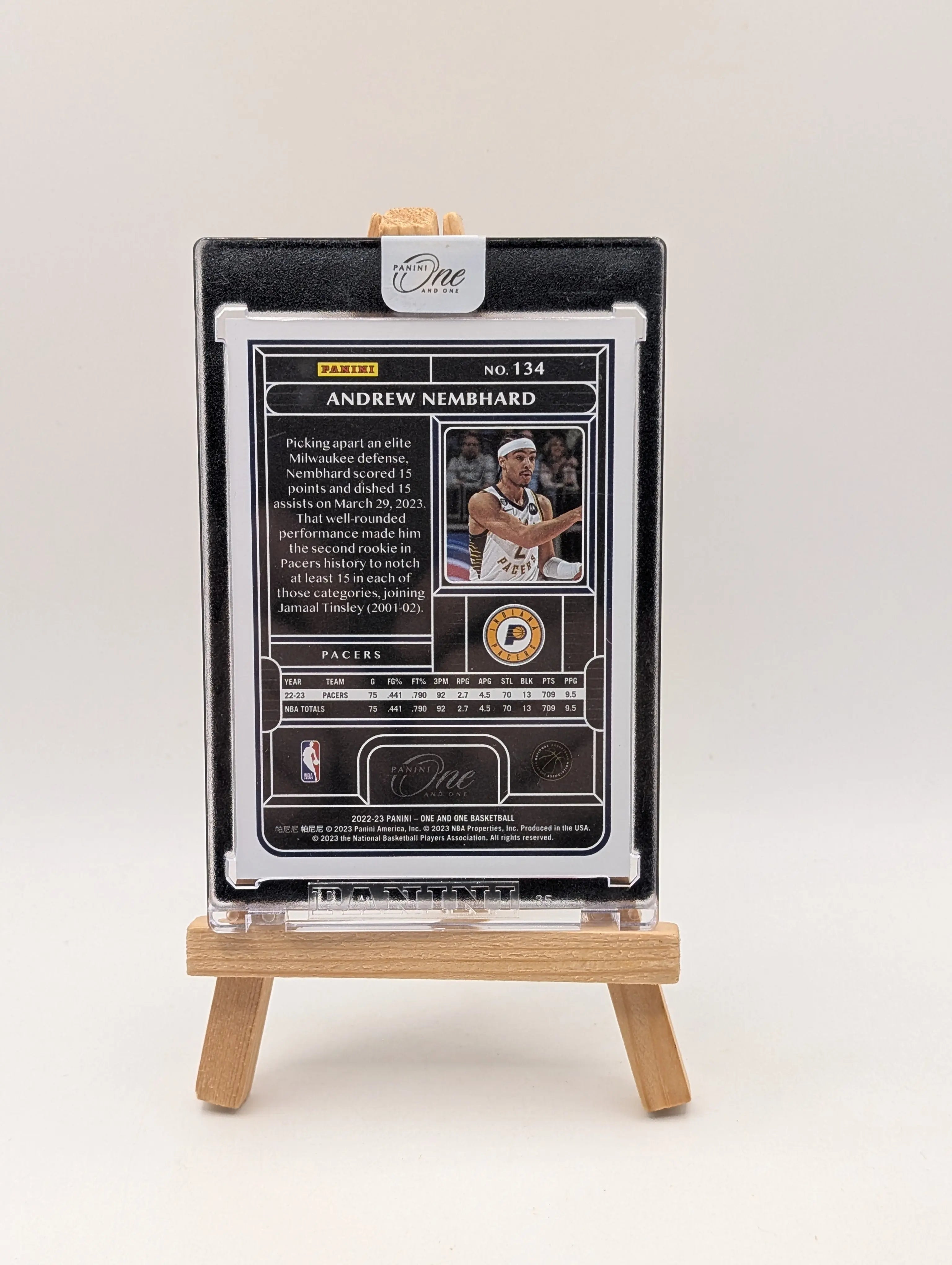 Andrew Nembhard 2022-23 Panini One And One /25 Purple RC Pacers #134 FRENLY BRICKS - Open 7 Days