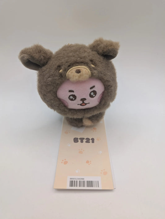 BT21 Baby Cooky More Fluffy Bear Costume Plush Keychain - Official LINE Friends FRENLY BRICKS - Open 7 Days