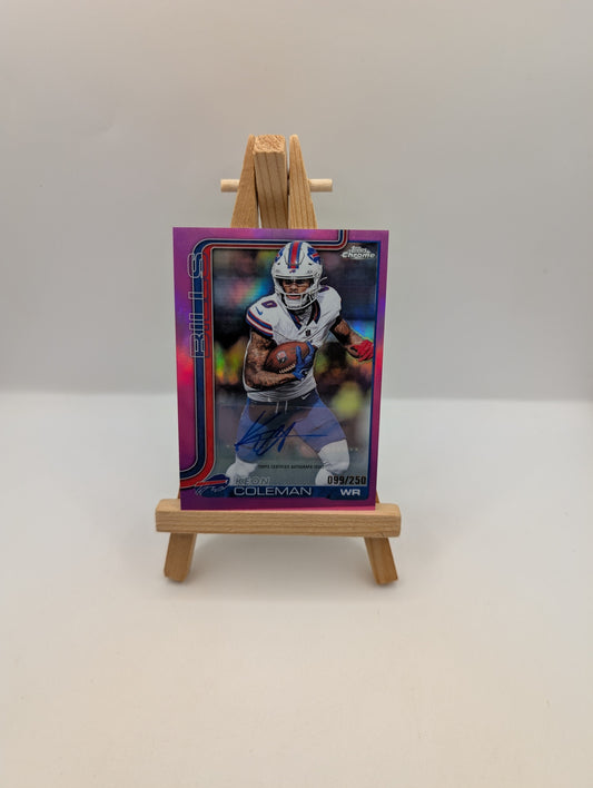 2025 Topps Chrome - Keon Coleman True Magenta Refractor Auto /250 #BA-KC FRENLY BRICKS - Open 7 Days