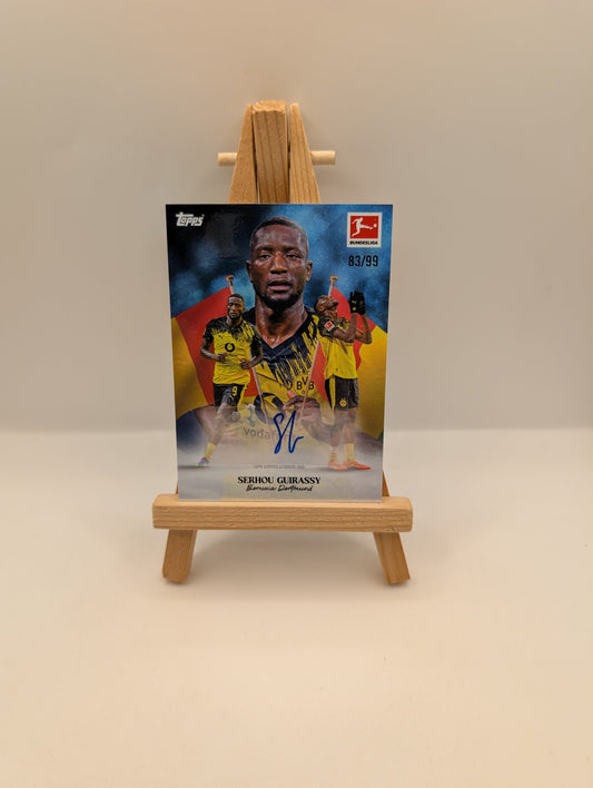 2025-26 Topps International Stars Bundesliga Serhou Guirassy Blue Auto #/99 FRENLY BRICKS - Open 7 Days