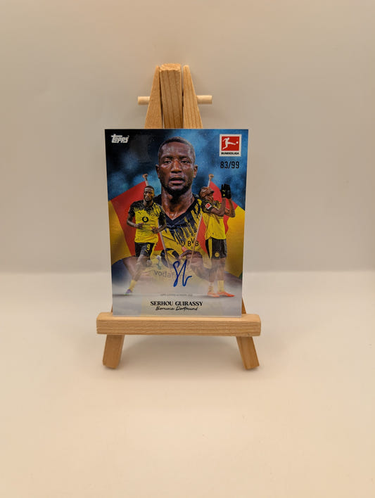 2025-26 Topps International Stars Bundesliga Serhou Guirassy Blue Auto #/99 FRENLY BRICKS - Open 7 Days