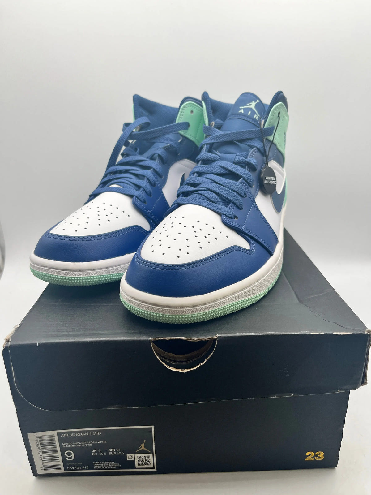 DS Nike Air Jordan 1 Mid Mystic Navy Mint Foam UK 8 - 554724-413 - New Condition FRENLY BRICKS - Open 7 Days image 1