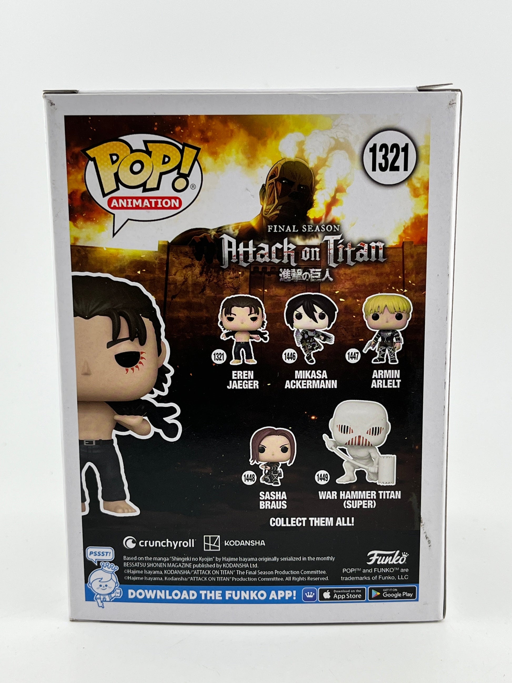 Funko POP! Animation Attack On Titan - Eren Jaeger #1321 - Vinyl Collectable FRENLY BRICKS - Open 7 Days