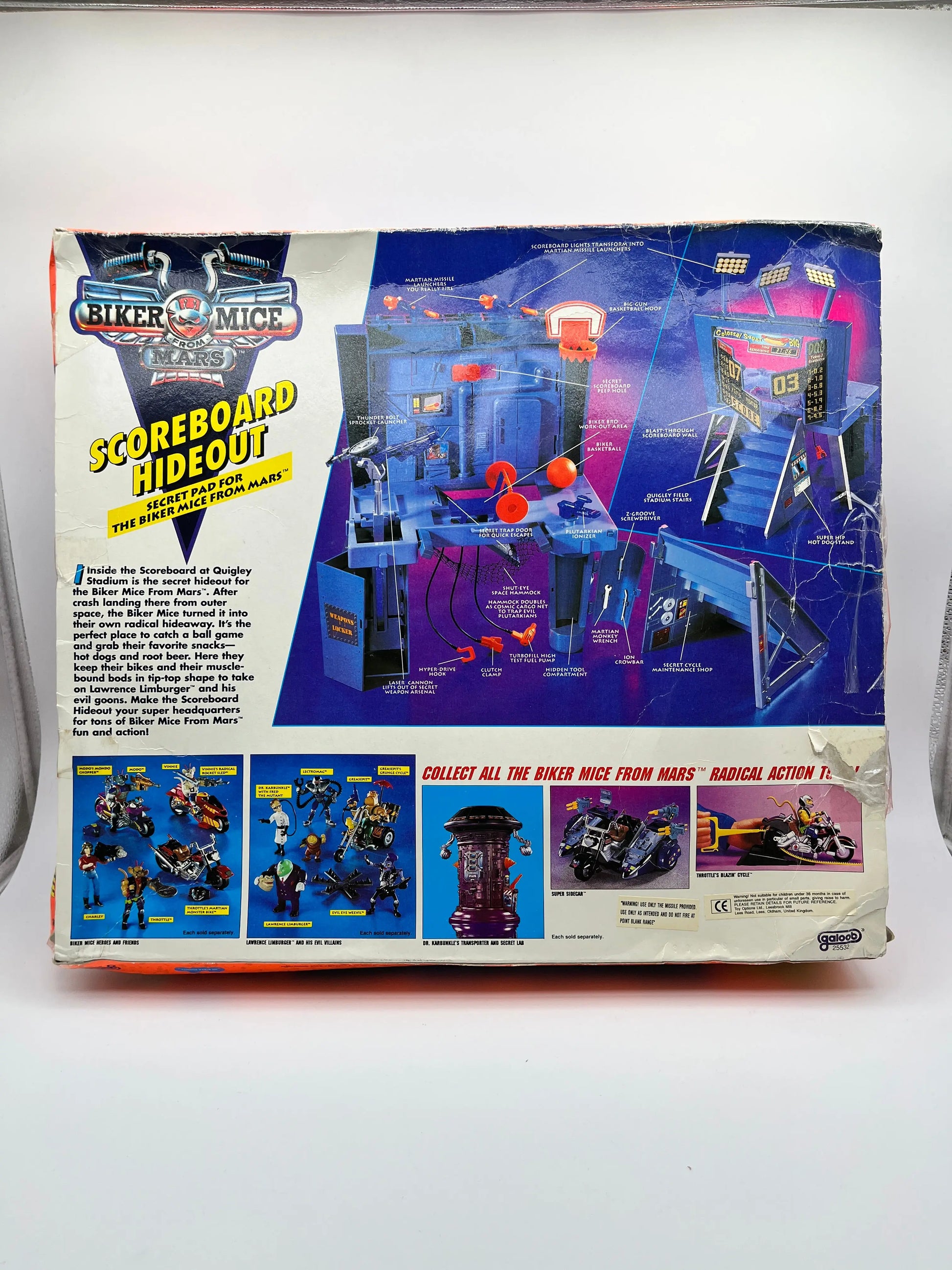 Scoreboard Hideout Secret Pad Biker Mice from Mars 1993 Galoob Playset - Not Sealed & Damaged Box FRENLY BRICKS - Open 7 Days