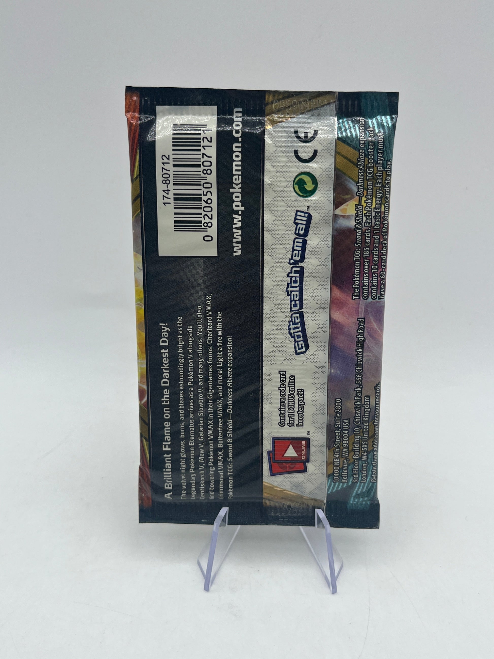 Pokemon TCG Sword & Shield Darkness Ablaze Booster Pack Art Set SEALED x4 FRENLY BRICKS - Open 7 Days