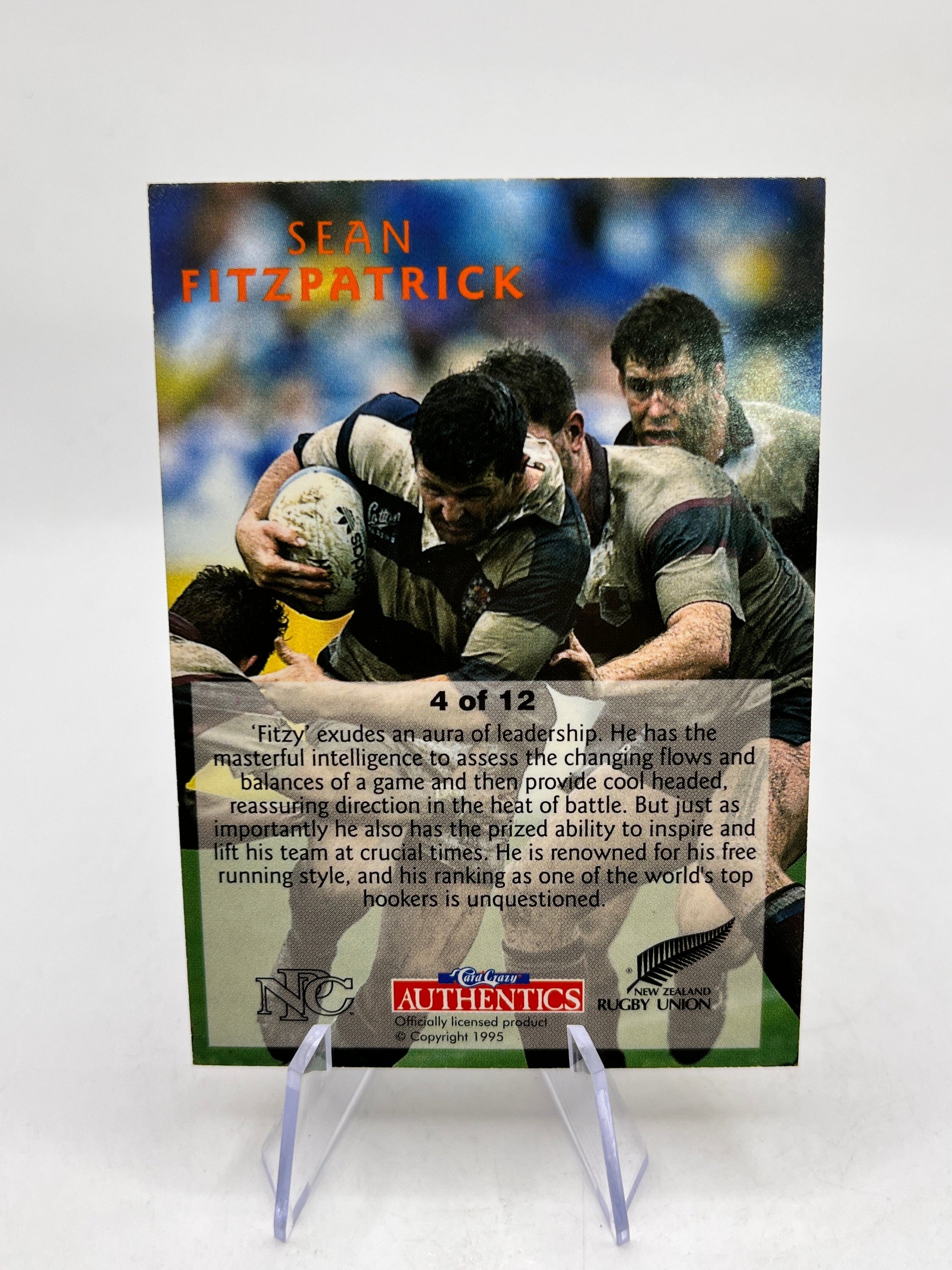 Sean Fitzpatrick - National Heroes  4 of 12 NZ Rugby Union  - 1995 FRENLY BRICKS - Open 7 Days