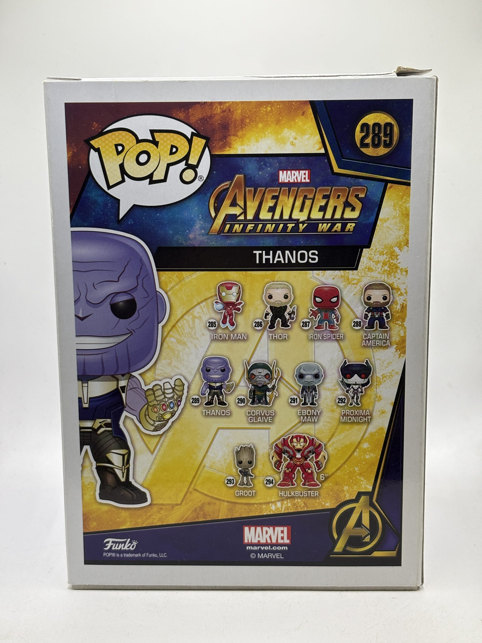 Funko POP! Marvel Avengers Infinity War #289 Thanos Bobble-Head - Box DMG — back image 3