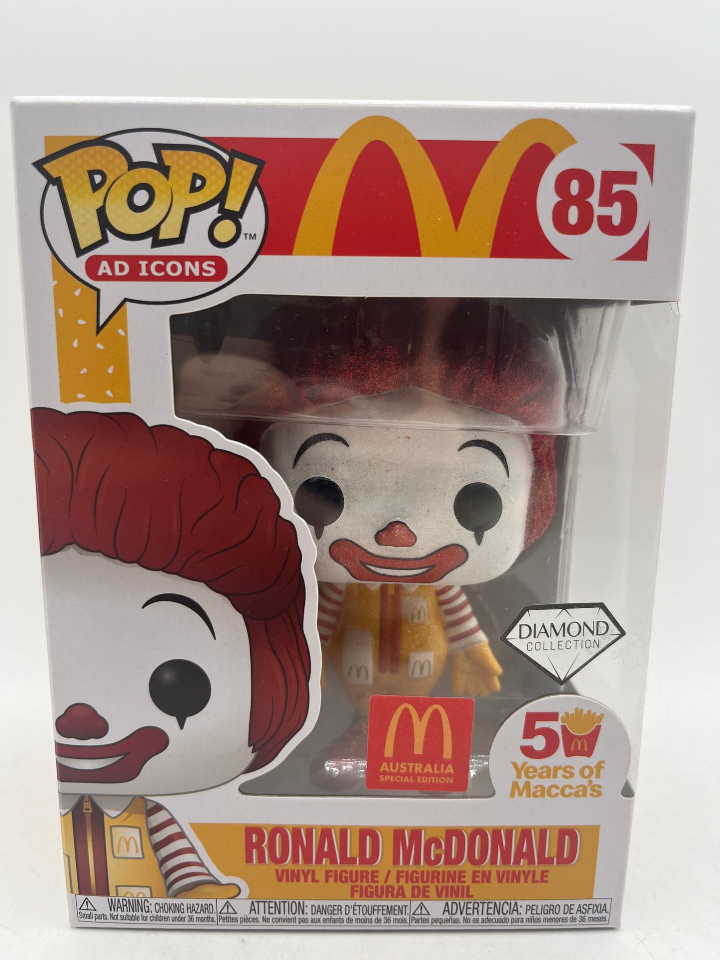 Funko POP! McDonalds Australia Ronald McDonald Diamond #85 50 Years of Macca's