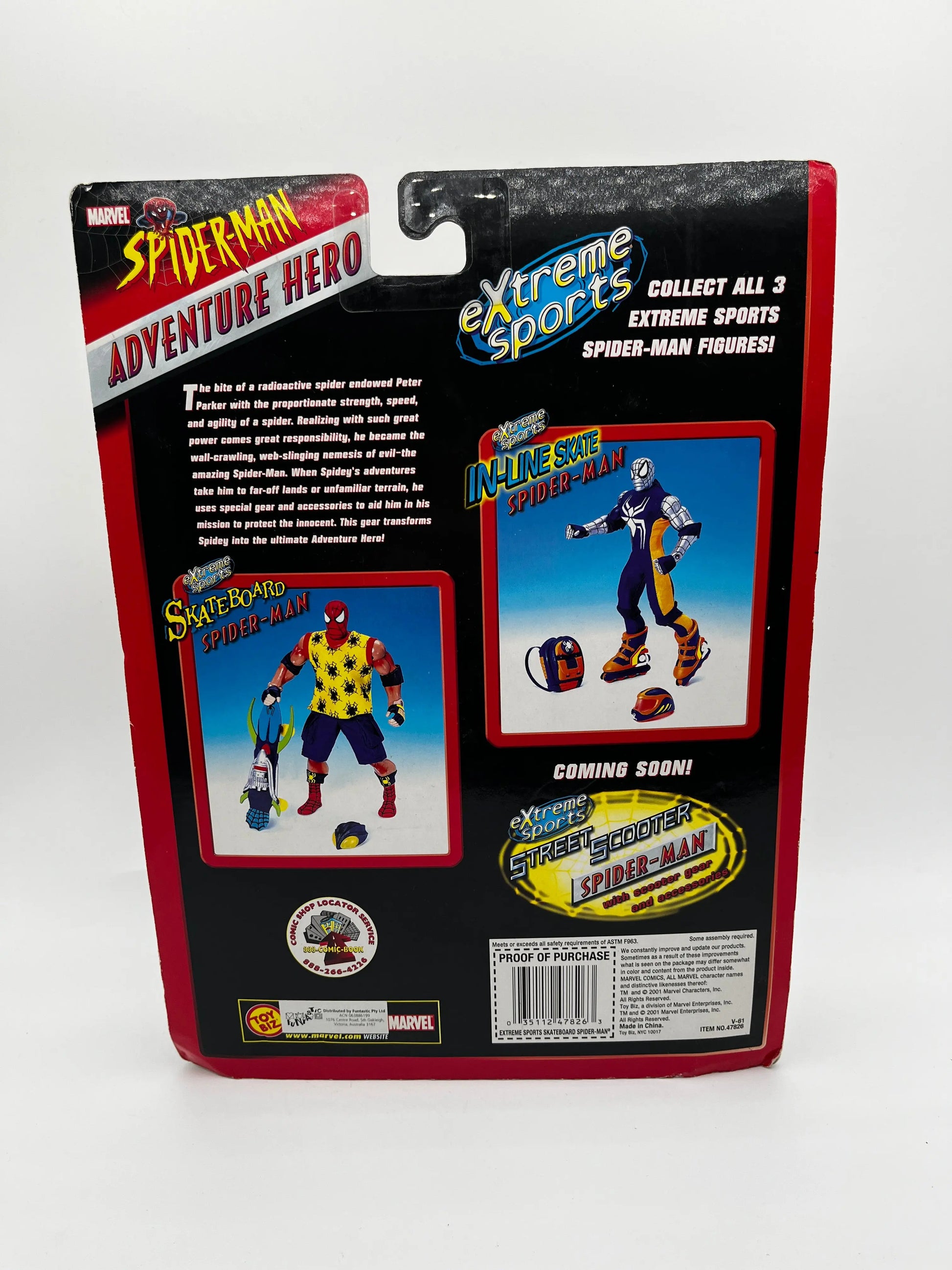 2001 Extreme Sports Spiderman Action Skateboard Marvel FRENLY BRICKS - Open 7 Days