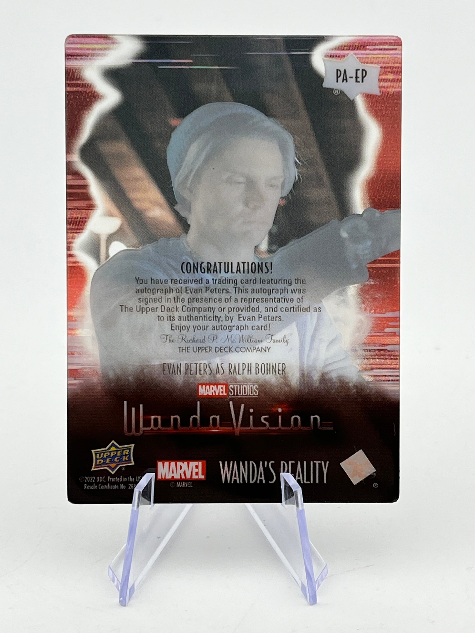 Upper Deck Marvel Wandavision - Evan Peters As Ralph Bohner  Auto 12/49 Wanda's Reality FRENLY BRICKS - Open 7 Days