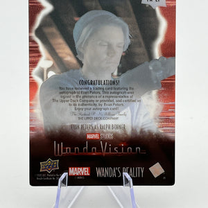 Upper Deck Marvel Wandavision - Evan Peters As Ralph Bohner  Auto 12/49 Wanda's Reality FRENLY BRICKS - Open 7 Days