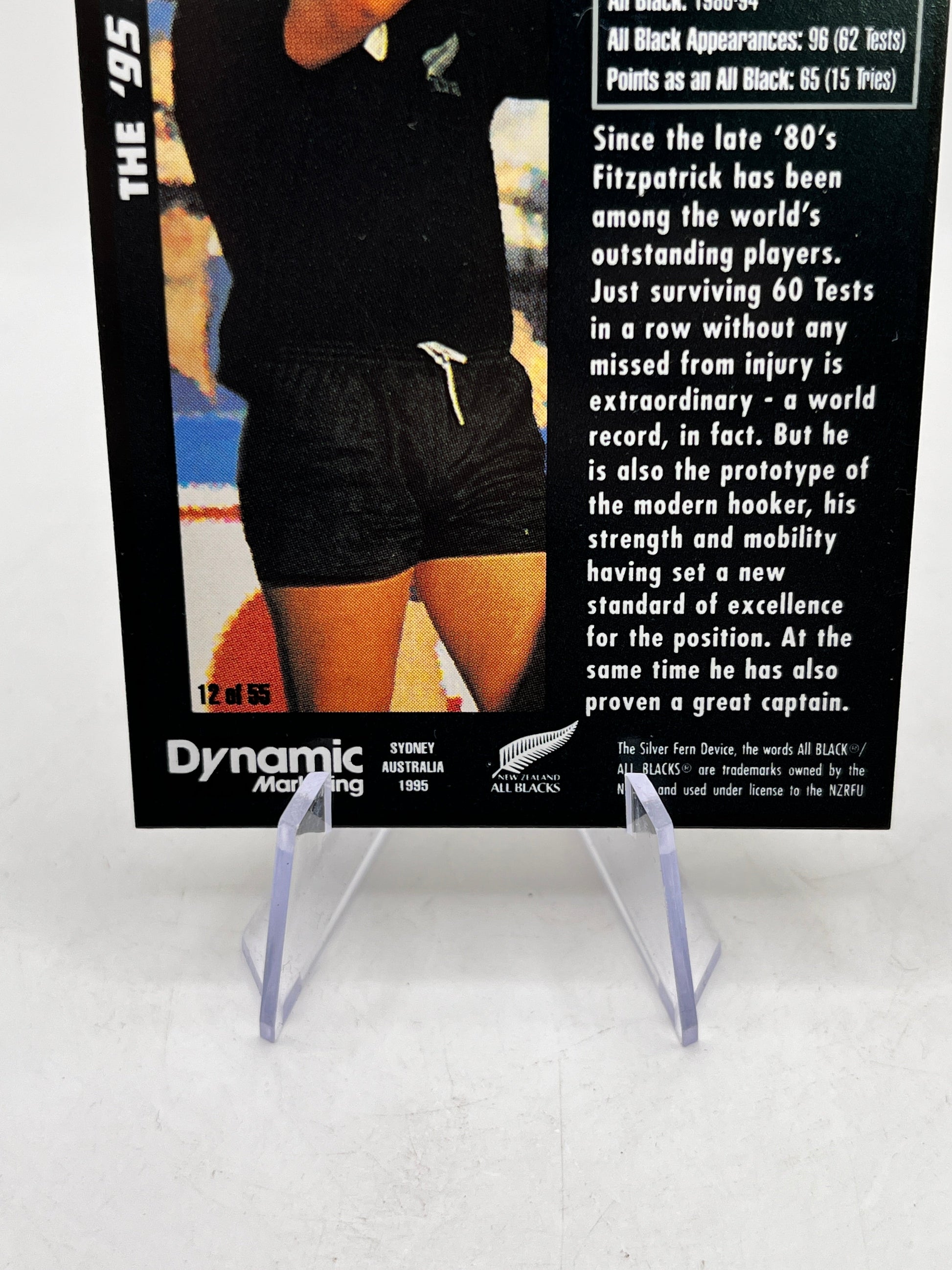 Sean Fitzpatrick Auto - 1995 Dynamic Marketing Rugby Union Card NZ All Blacks #12 FRENLY BRICKS - Open 7 Days