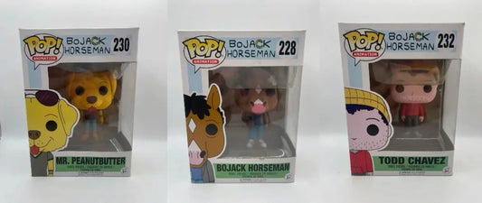 Funko Pop! - #228 BoJack Horseman #230 Mr Peanutbutter #232 Todd Chavez - New - Rare FRENLY BRICKS - Open 7 Days