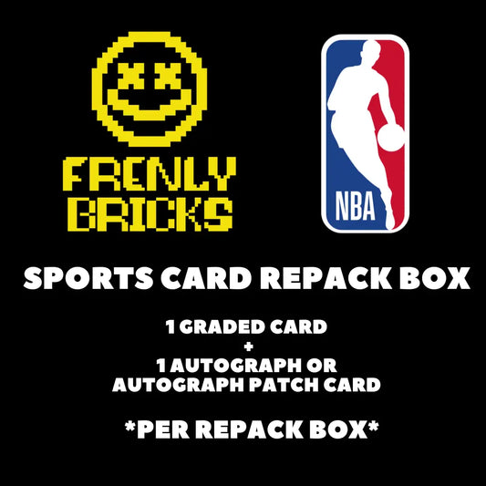 SPORTS CARD REPACK BOX - NBA - 2 Cards GRADED+ AUTO FRENLY BRICKS - Open 7 Days