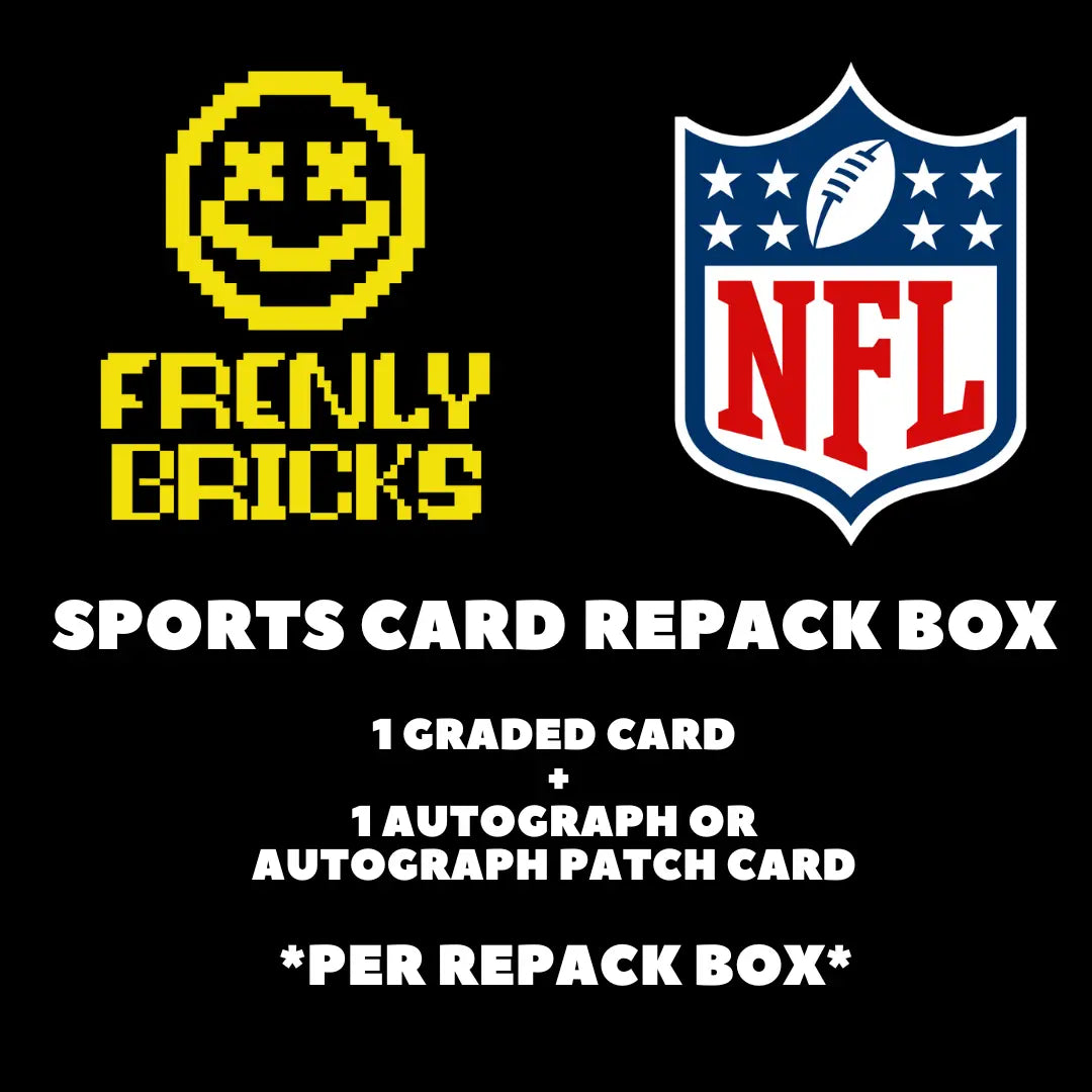 SPORTS CARD REPACK BOX - NFL - 2 Cards GRADED+ AUTO FRENLY BRICKS - Open 7 Days