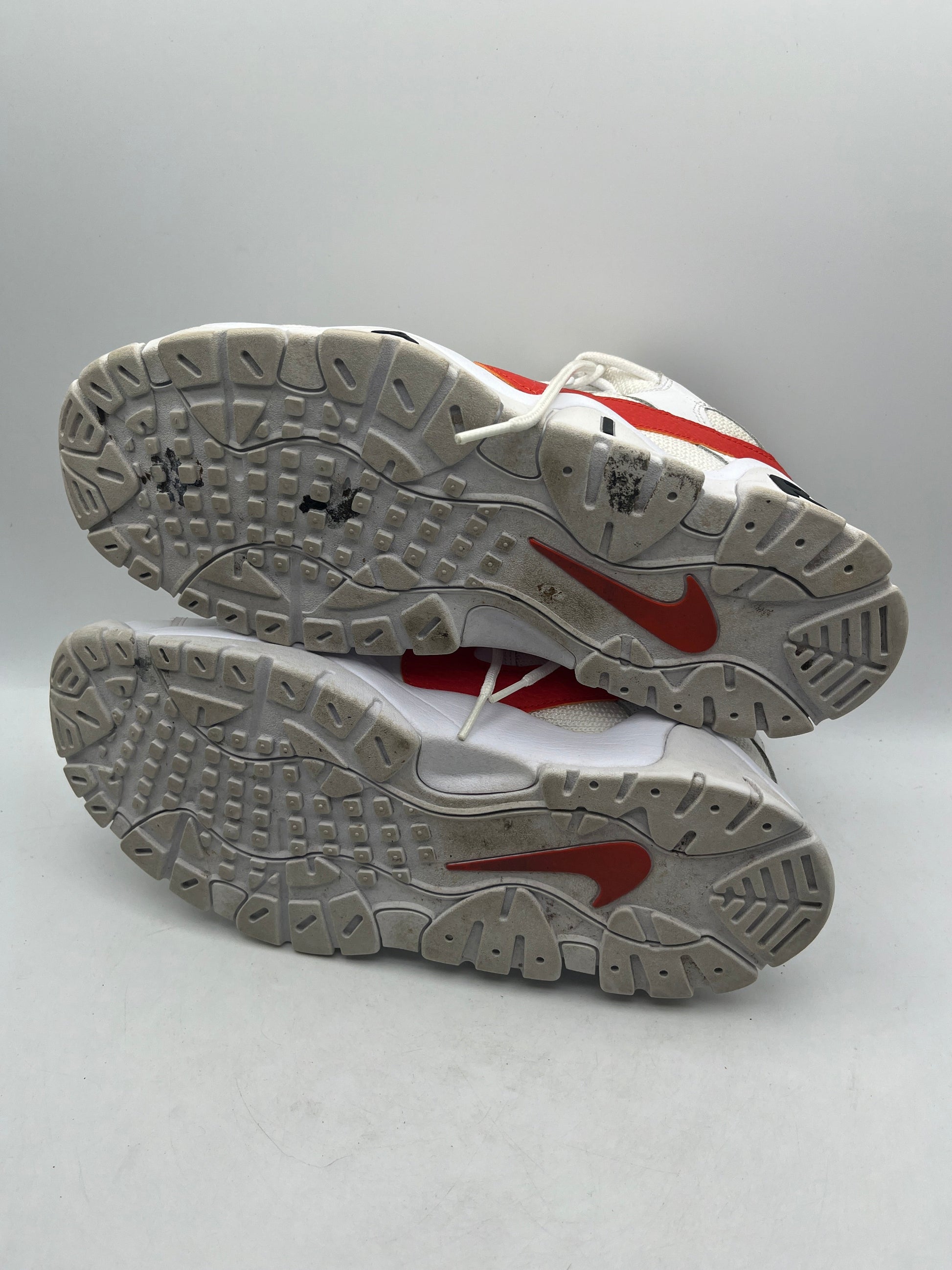 Nike Air Barrage Low Rucker Park Size 12 USED ORANGE/WHITE FRENLY BRICKS - Open 7 Days